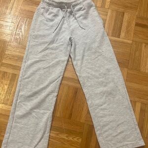 White/Gray stretchy wide legged sweatpants